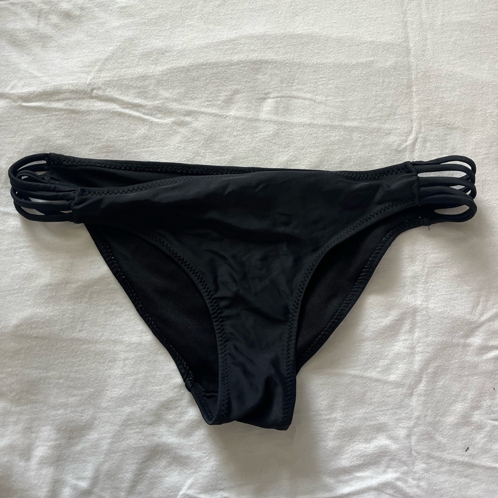 Black Bikini Bottom with Strappy Sides